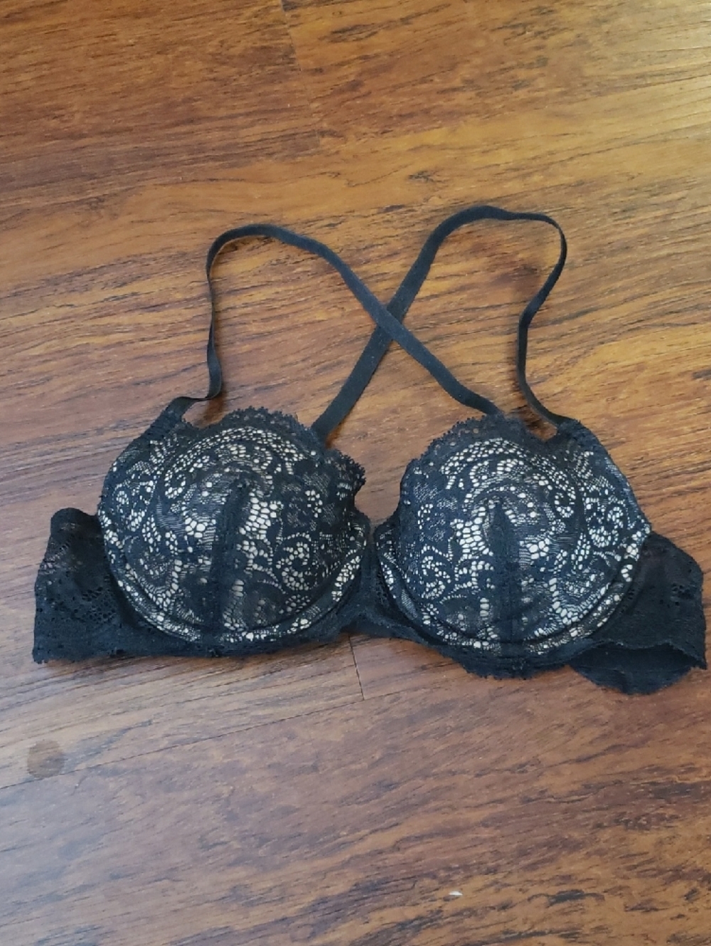 ThirdLove Black Lace 24/7 Memory Foam Balconette Bra 32B 1/2 Romantic Fairy